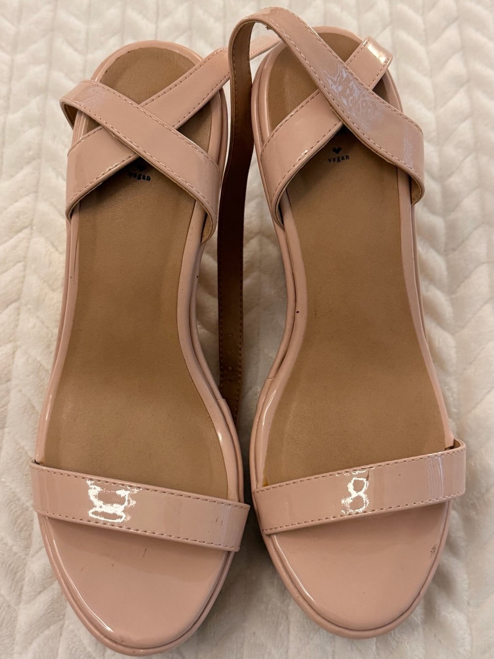 Call It Spring Patent Blush Pink Cross-Strap Women's Sandals
